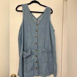 Old Navy Light Blue Striped Button-Down Dress